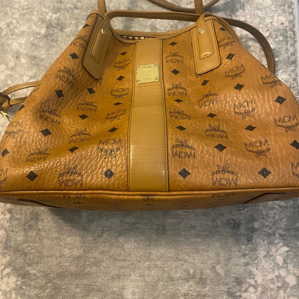 MCM Cognac Visetos Shoulder Bag